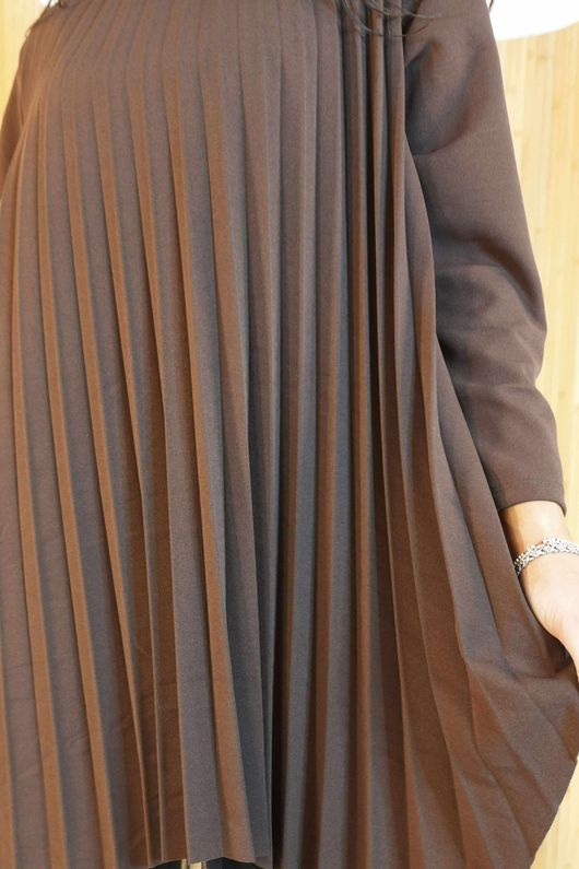 Gotham Pleat Tunic Chocolate